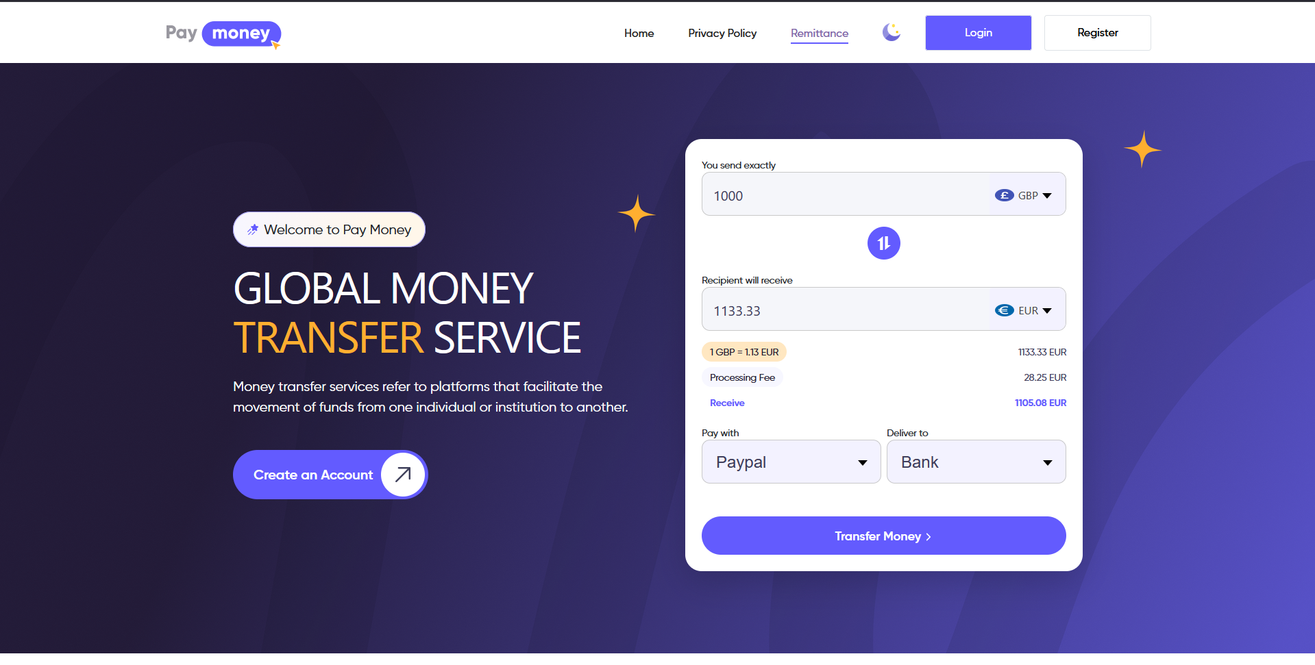 Front Remittance Page